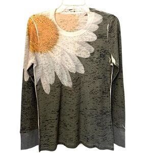 Floral Long Sleeve Top - Gray